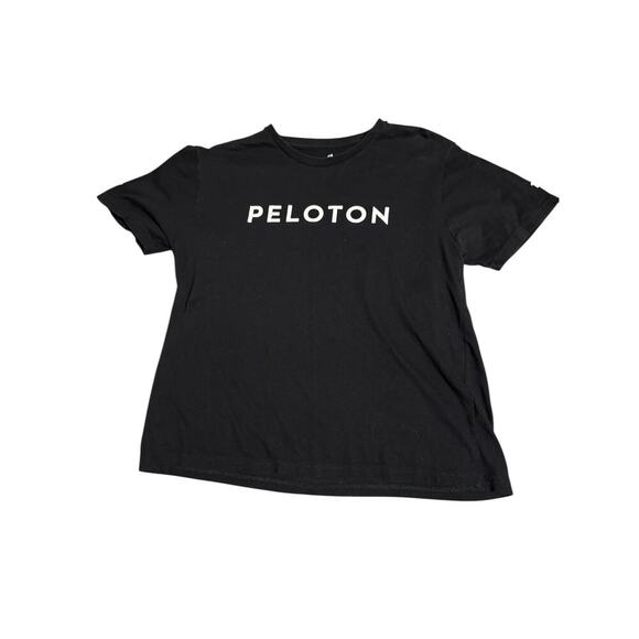 Peloton Crew Neck Black T-Shirt Size Medium Century Unisex 100% Cotton Causal - Picture 1 of 6